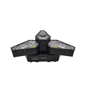 Lampe LED rétro à trois feuilles dorée 3x60W, avec effet de lavage mural RGB. Convient aux bars, discothèques, salles de réception, mariages