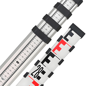 Barra Telescópica de Nivelación de Aluminio de Doble Cara de 5m, 7m, 9ft, 14ft, 16ft, 4 Secciones, para Monitoreo y Topografía, Material Metálico - Product Image 6