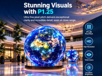 Transformez les espaces intérieurs avec une sphère LED numérique P1.25, une installation multimédia visuelle 3D pour des expositions interactives