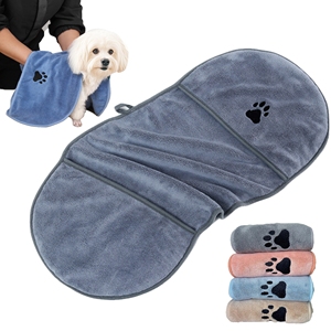 ผ้าขนหนูสำหรับสุนัข 4 สี ผลิตจากไมโครไฟเบอร์ ซักเครื่องได้ สำหรับสุนัขและแมว ขนาด 22x11 นิ้ว ผ้าขนหนูอาบน้ำสำหรับสัตว์เลี้ยง - Product Image 1