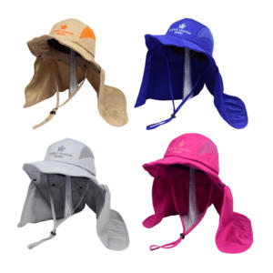 Camuflaje bordado poliéster secado rápido pesca sol gorra Multi-Panel al aire libre transpirable malla sombreros con solapa de cuello extraíble - Product Image 6