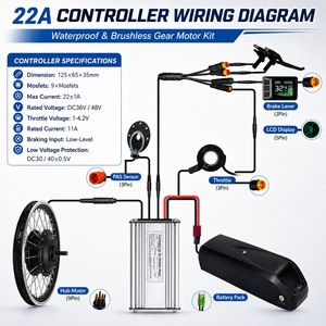 <span class=keywords><strong>Kit</strong></span> de conversion de vélo électrique avec moteur à moyeu avant à engrenages 48V 500W, écran LCD7C, étanche, pour <span class=keywords><strong>VTT</strong></span> 20, 24, <span class=keywords><strong>26</strong></span>, 27.5, 28, 29 <span class=keywords><strong>pouces</strong></span> - Product Image 5