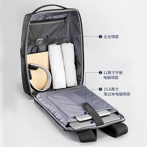 Kingsons <b>Laptop</b> <b>Backpack</b> 20-35L Large Capacity Business Travel Unisex Solid Color Shoulder Bag Designed By Vgoal - Product Image 2