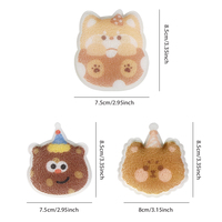 Éponge nettoyante pour le visage en forme de dessin animé mignon, douce et respectueuse de la peau, tampon démaquillant réutilisable, lavable, en forme d'ours ou de chiot