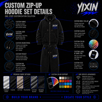 Ensemble de survêtement 2 pièces pour homme, prix d'usine, logo personnalisé, couleur unie, molleton épais doublé polaire, sweat à capuche zippé et pantalon de survêtement large