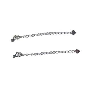 S925 Pure Silver DIY Pearl Accessories 6mm O-shaped <b>Extended</b> Chain Bracelet <b>Necklace</b> with Lobster Buckle Jewelry Clasp - Product Image 3
