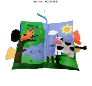Libro de tela sensorial 3D con cola para bebé, juguete sonoro con temática de animales marinos, libro suave de primer aprendizaje para recién nacidos, regalos para bebés - Product Image 4