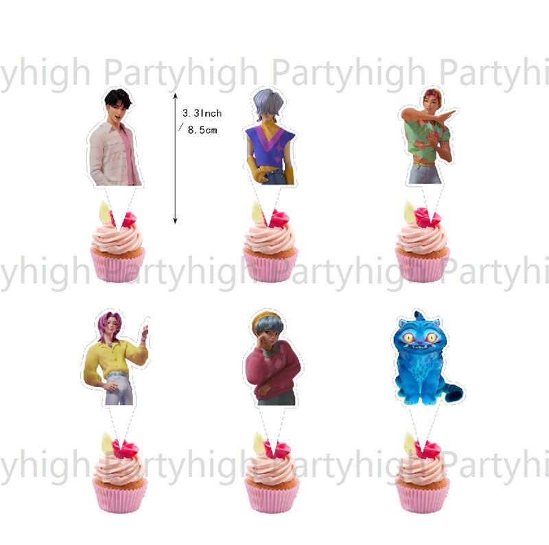 Purple - 12pcs cupcake topper