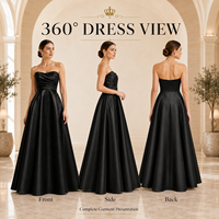 Collection de robes de soirée noires pour femmes, robes longues formelles pour mariage et événements, fournisseur de marques privées