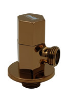 Robinet d'angle en laiton ROSE 1/2" x 1/2" avec rosette |   Laiton de qualité supérieure |   THS Thermostyle ®