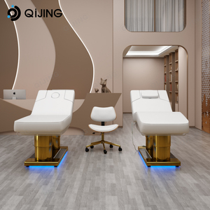 Lusso moderno 4 motori elettrico lettino da massaggio reclinabile per viso Spa letto da massaggio salone di bellezza Spa barella con controllo a pedale - Product Image 4