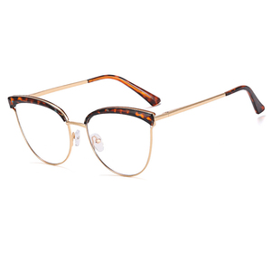 Montures de lunettes pour femmes sexy <span class=keywords><strong>2023</strong></span> New Red Leopard Metal Cat Eye 0 Diopter Optical Myopia Frames Ladies Decorative Spectacles - Product Image 6
