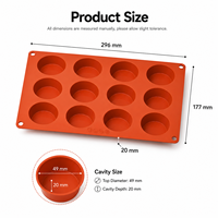 Moule à tartelettes en silicone alimentaire à 12 cavités, plaque de cuisson réutilisable antiadhésive, compatible lave-vaisselle et four, ustensile de cuisson pour pâtisserie et desserts
