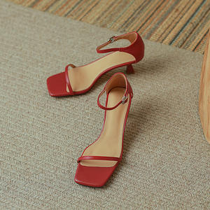 Oem Factory 7 Cm sandali da <span class=keywords><strong>donna</strong></span> <span class=keywords><strong>scarpe</strong></span> morbide di seta fatte a mano da <span class=keywords><strong>donna</strong></span> <span class=keywords><strong>con</strong></span> punta aperta quadrata cinturino alla caviglia da <span class=keywords><strong>donna</strong></span> sandali <span class=keywords><strong>con</strong></span> <span class=keywords><strong>tacco</strong></span> alto sottile - Product Image 5