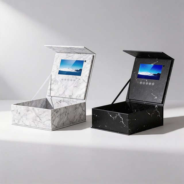 Custom Printed logo Luxury Video Greeting Cardboard Hardcover Wedding Lcd Display Product Marketing Gift Packaging Paper Boxes