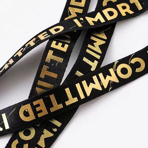 Cheap Custom logo Gold Printing Silk Screen Printing Lanyard with Card Holder - Product Image 2
