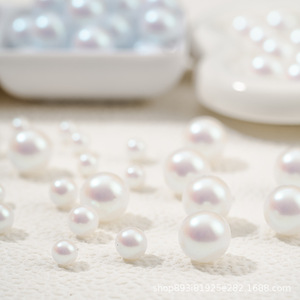 Round Imitation Pearl <b>Beads</b> 8mm 10mm 16mm White Light Pink Light Purple Light Blue <b>Plastic</b> Resin DIY Jewelry Findings - Product Image 2
