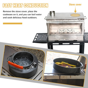 Poêle de cuisson AGA en acier inoxydable et <span class=keywords><strong>bois</strong></span>, sans fumée, idéal pour les sites de camping (vente en gros) - Product Image 2