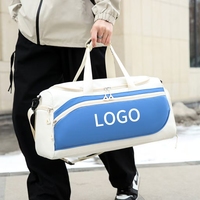 DICHOS Sac de fitness personnalisé avec logo, sac de voyage résistant à l'eau avec compartiments séparés pour articles humides et secs