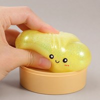 Jouet anti-stress sensoriel mignon en TPR en forme de boulette Smiley Face, à rebond lent