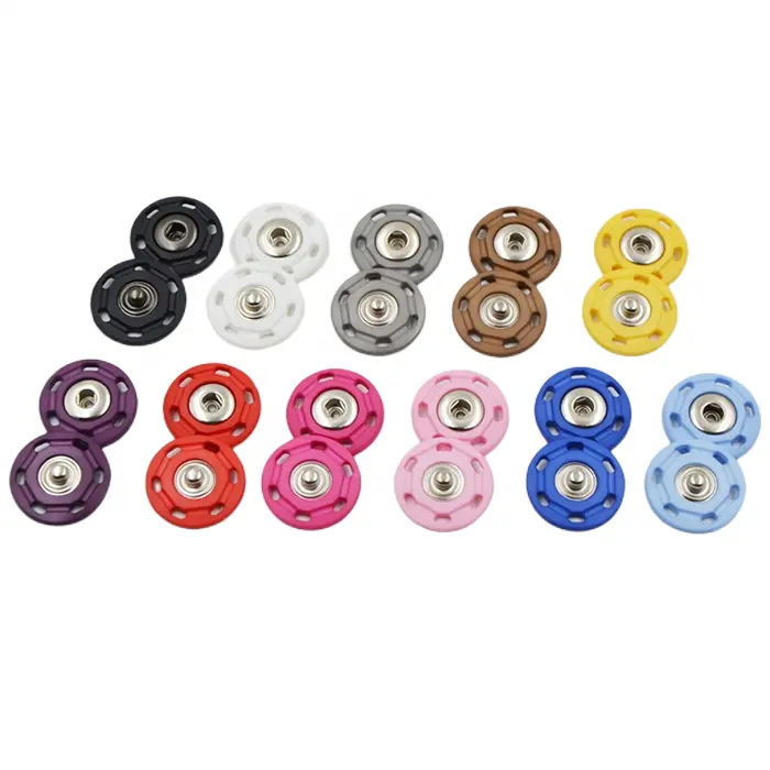 Hard and Durable nylon color silent snap fastener kit press stud roundered sewing rivet buttons poppers closures for Clothes