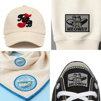 Étiquettes de vêtements de marque mondiale, logo personnalisé, broderie personnalisée, étiquettes en forme de cœur, fleurs, patchs en chenille écologiques