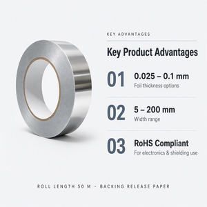 Premium aluminiumfolie tape, hittebestendig, enkelzijdig, zelfklevend, voor afdekken - Product Image 2
