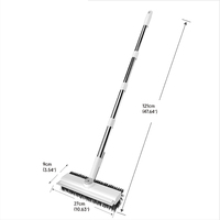 Brosse de nettoyage de sol domestique rotative à 360° avec raclette, brosse rigide pour terrasse et jardin – Offre Spéciale