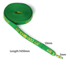 Tali Sepatu Custom Berkualitas Tinggi dengan Logo Cetak Dua Sisi, Panjang 165cm, Bahan Polyester Pipih Warna Hijau untuk Sepatu Sneakers dan Olahraga Luar Ruangan - Product Image 2