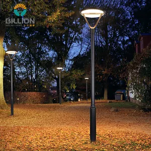 Penyinaran Lebar Dekorasi Taman Luar Ruangan Perlengkapan Luminaria Ip65 Lampu Tiang Taman Tenaga Surya Tahan Air