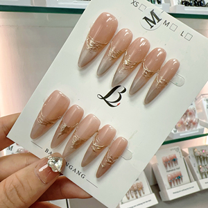 <span class=keywords><strong>Faux</strong></span> ongles français 3D faits main en diamant, réutilisables, personnalisables avec étiquette privée, vente en gros - Product Image 5