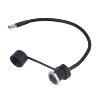 Connecteur étanche USB C 5 broches personnalisé, connecteur femelle USB C type C mural IP68 avec câble