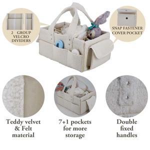 Organizador de Fraldas para Mesa de Troca, Cesta de Armazenamento para Fraldas e Lenços Umedecidos - Product Image 3