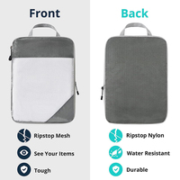 Ensemble Personnalisé de 6 Pièces Organisateur de Compression Portable Étanche Cubes d'Emballage Valise de Voyage Bagage Sac Fermeture à Glissière Sac à Chaussures