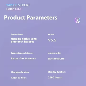 2025 mới tốt nhất bán Trung Quốc nhà máy BT 5.3 dây đeo cổ Tai nghe không dây với kỹ thuật số hiển thị điện/SD thẻ/giảm tiếng ồn/Hifi - Product Image 5