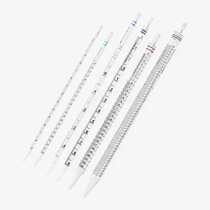 Fournisseur de laboratoire de pipettes sérologiques stériles en plastique jetables de laboratoire médical de 5ml