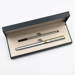 Set di penne a sfera in metallo di lusso con confezione regalo professionale per ufficio aziendale dell'hotel con logo personalizzato