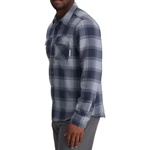 새로운 패션 하이 퀄리티 Oem 사용자 정의 격자 무늬 플란넬 셔츠 남성