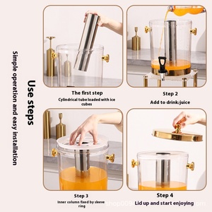 เครื่องจ่ายเครื่องดื่มทำจากสเตนเลสสตีลเครื่องจ่ายเครื่องดื่มแบบทาวเวอร์เบียร์พลาสติก8L ทองอุปกรณ์จัดเลี้ยงเชิงพาณิชย์สุดหรู - Product Image 6