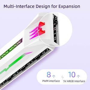 COOLMOON Accessoires d'ordinateur de jeu multifonctionnels PA1 ARGB Controller <span class=keywords><strong>Hub</strong></span> 5V 3PIN <span class=keywords><strong>PWM</strong></span> <span class=keywords><strong>4PIN</strong></span> Interface Fan Remote Control Kit - Product Image 3