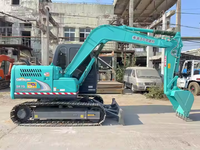 Kondisi Handal Excavator Kompak Kobelco SK75-8 Jepang Mesin ISUZU 42KW Kapasitas Bucket 0.4m Pompa Gear Bearing PLC 2023