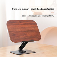 Boneruy R38 support de livre en bois personnalisé livre de cuisine coran lecture support de livre réglable avec 360 serre-livres de rotation pour la lecture