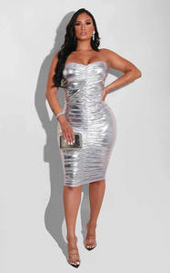 Vestido veraniego informal para mujer, traje Sexy de talla grande, Color sólido - Product Image 5