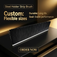Brosse de porte industrielle ignifuge et étanche avec support en acier