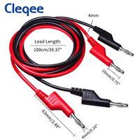 Kit de câbles de test Cleqee P1036B 4 mm banane vers banane pour multimètre, compatible avec les sondes de test à pince crocodile, type U