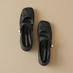 Zapatos de Novia de Cuero Genuino Premium con Suela Blanda, Estilo Mocasín, Tendencia de Moda 2026, Verano Otoño, Estilo Francés Mary Jane Casual con Tacón Cuadrado - Product Image 4