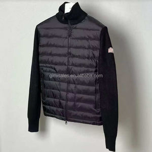 جاكيت رجالي شتوي رائج للاستخدام الخارجي، عالي الجودة بتصميم كاجوال بسيط مع ياقة واقفة، مصنوع من نسيج الصوف المحبوك ومبطن بالزغب - Product Image 1