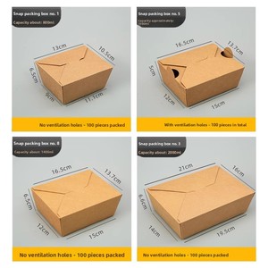 Boîte à lunch rectangulaire jetable en papier kraft, résistante à l'huile, modèle <span class=keywords><strong>NPZ</strong></span>, pour poulet frit coréen, plats légers à emporter, riz frit - Product Image 2