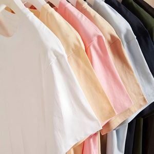 2025 calidad superior 220gsm 100% algodón de gran tamaño hombres camiseta en blanco tela gruesa camisetas - Product Image 1
