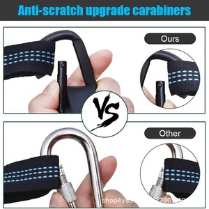 Hamac de camping extérieur Woqi en nylon léger et compact bleu jaune, capacité 226 kg, portable, usage simple ou double - Product Image 4